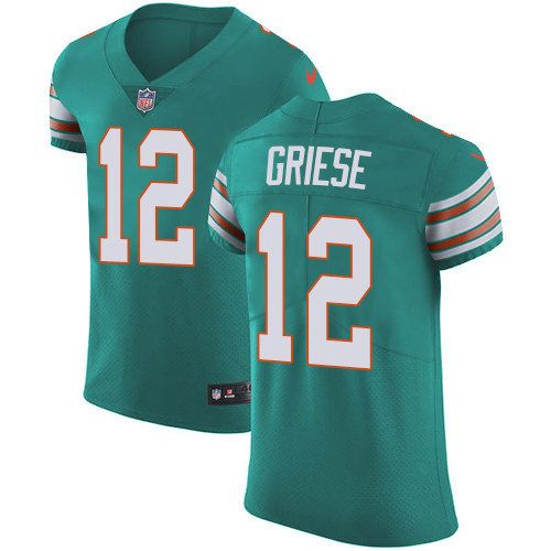 Nike Dolphins #12 Bob Griese Aqua Green Alternate Men's Stitched NFL Vapor Untouchable Elite Jersey - Click Image to Close
